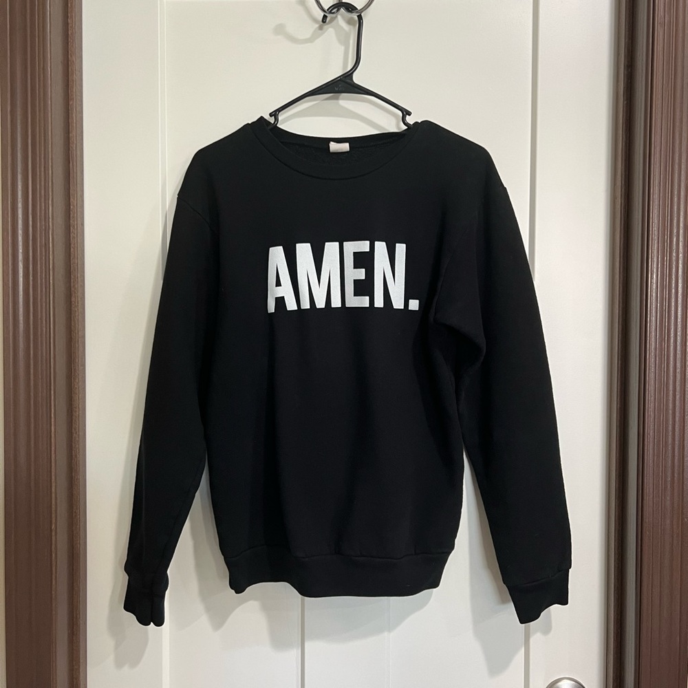 Women’s Screen-print Black Crewneck